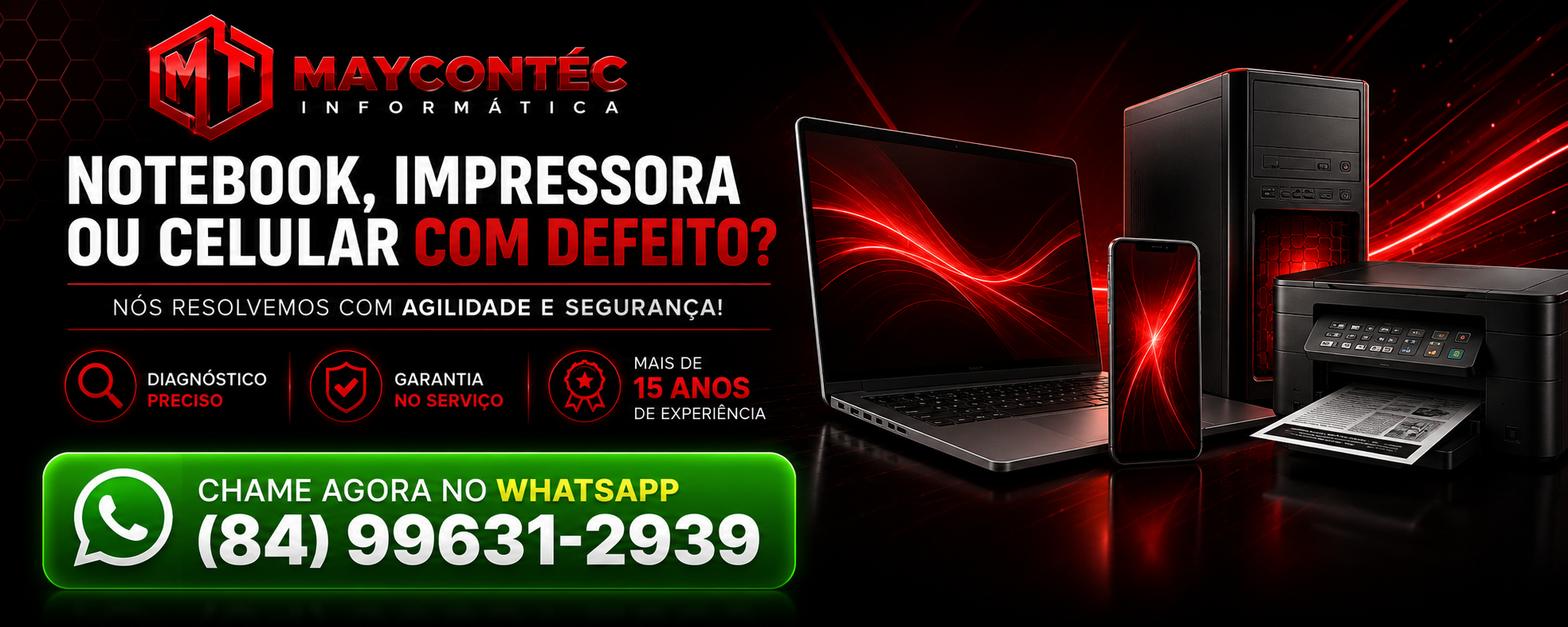 Técnico Maycontec — Fale agora no WhatsApp (84) 99631-2939